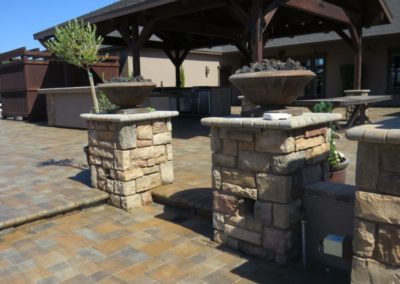 here are two pillars constructed by san clemente's best stacked stone masons
